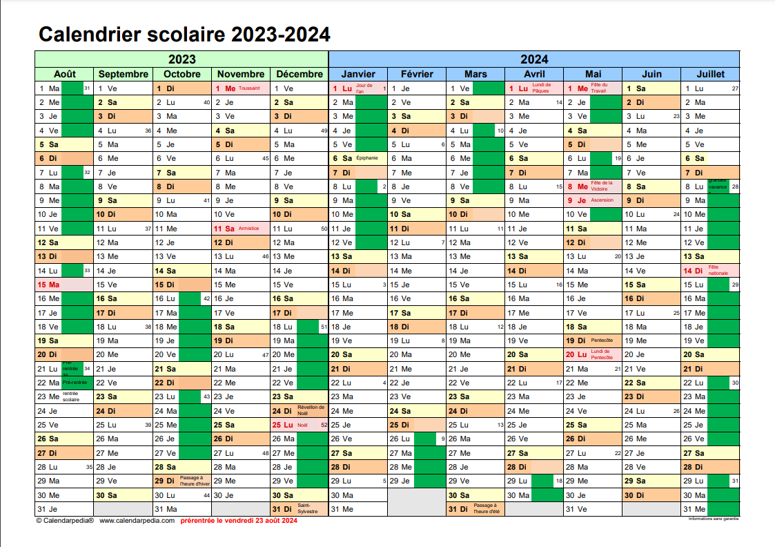Calendrier scolaire 2023-2024 - SNES Mayotte